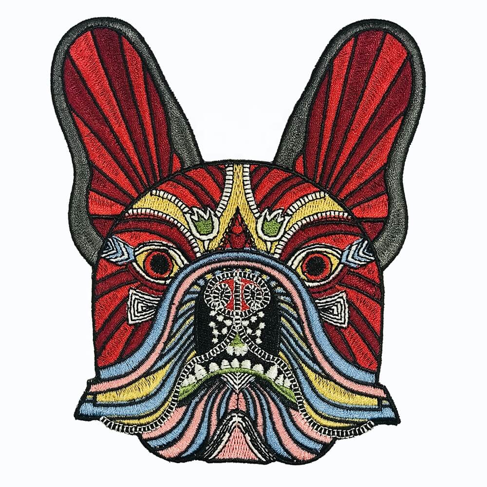 large size embroidered patch with multiple thread colors