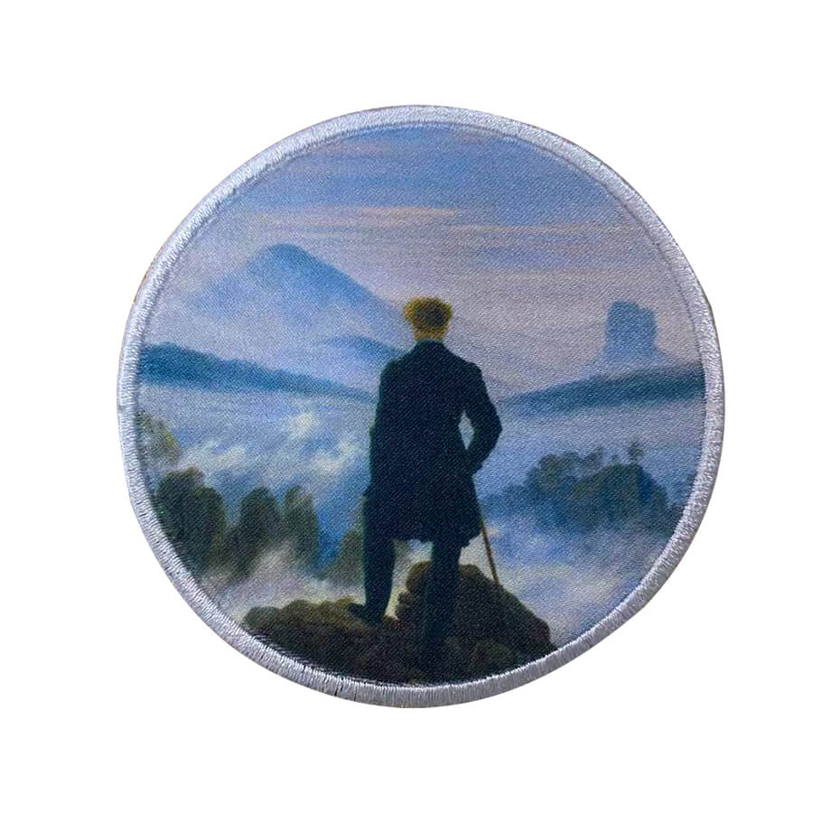 round dye sublimated patch with merrow border